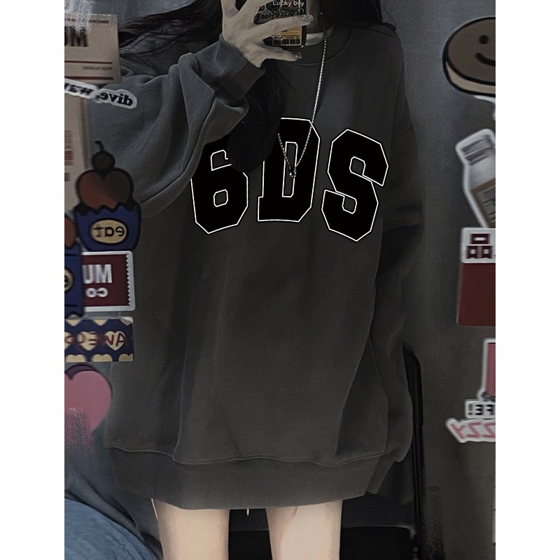 NRVP Áo Thun Tay Dài Oversize In Họa Tiết Phong Cách Hàn Quốc Thời Trang Cho Nam Và Nữ