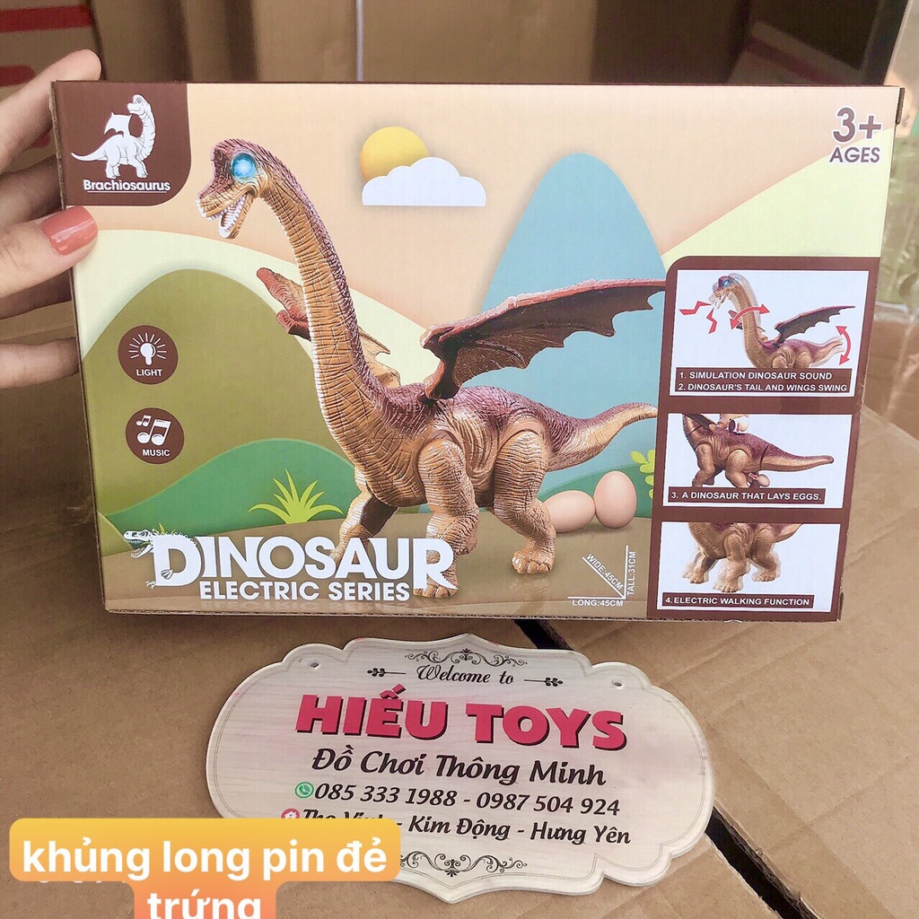 Đồ Chơi Mô Hình Khủng Long Bạo Chúa Chạy Pin Biết Đi Vẫy Cánh Đẻ Trứng Chất Nhựa ABS Cao Cấp Hiếu Toys
