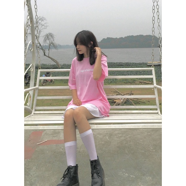 ÁO THUN UNISEX TAY LỠ RAGE OF THE SEA  BASIC IN SS2- MÀU HỒNG