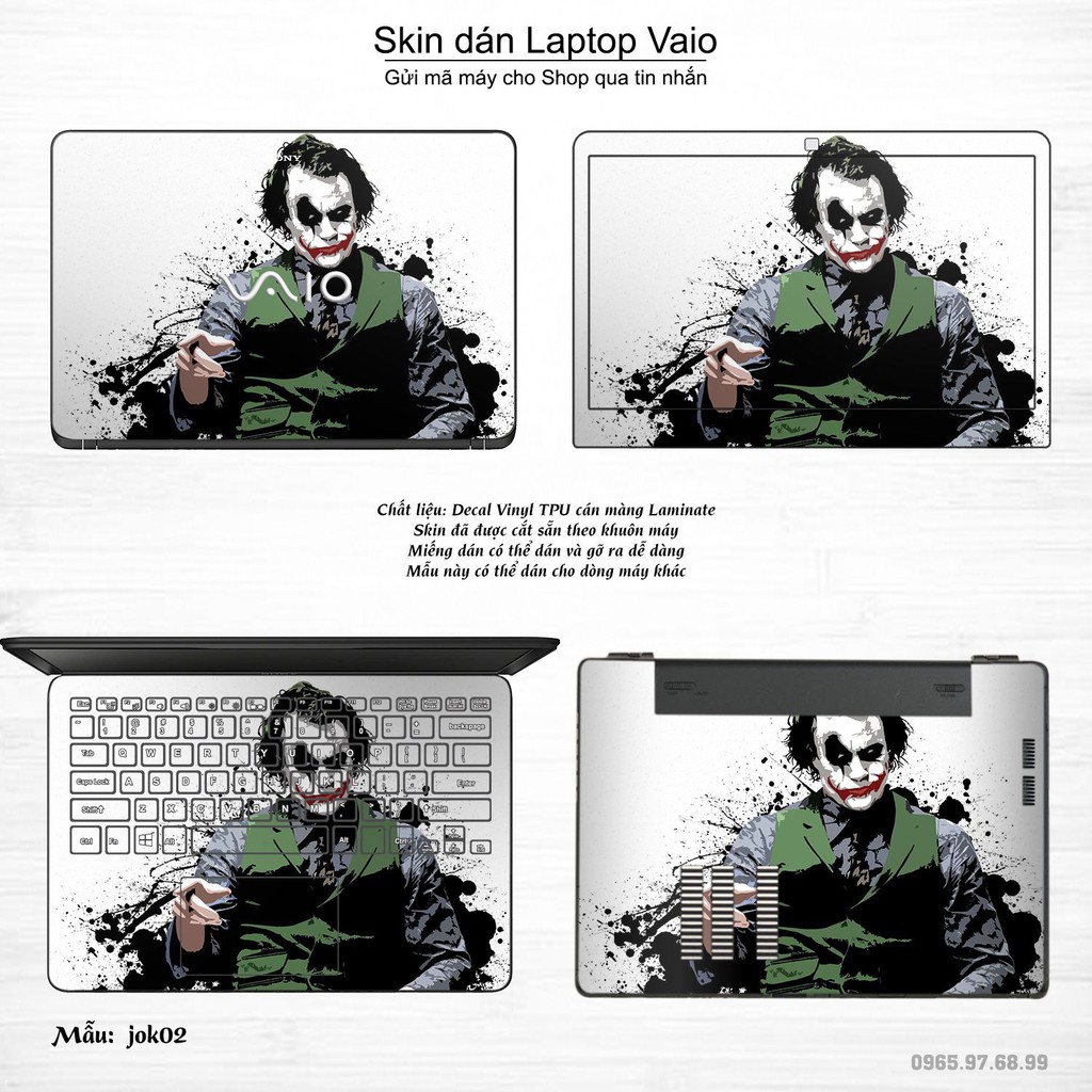 Skin dán Laptop Sony Vaio in hình Joker (inbox mã máy cho Shop)