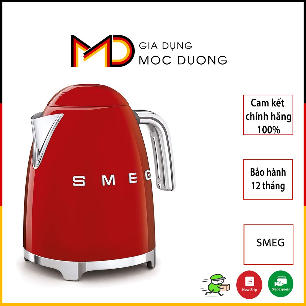 Ấm siêu tốc SMEG KLF03RDEU, màu đỏ, ấm không có chỉnh nhiệt