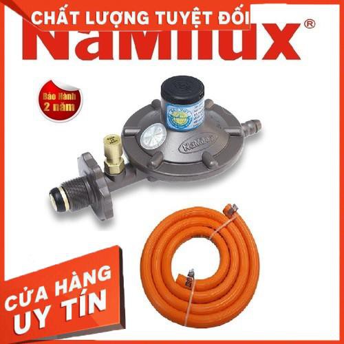 Van gas ngắt tự động Namilux và 1,5m dây gas 3 lớp màu cam