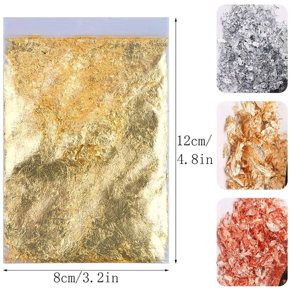 Miếng Dán Lá Vàng Ánh Kim Trang Trí Móng Tay Nghệ Thuật