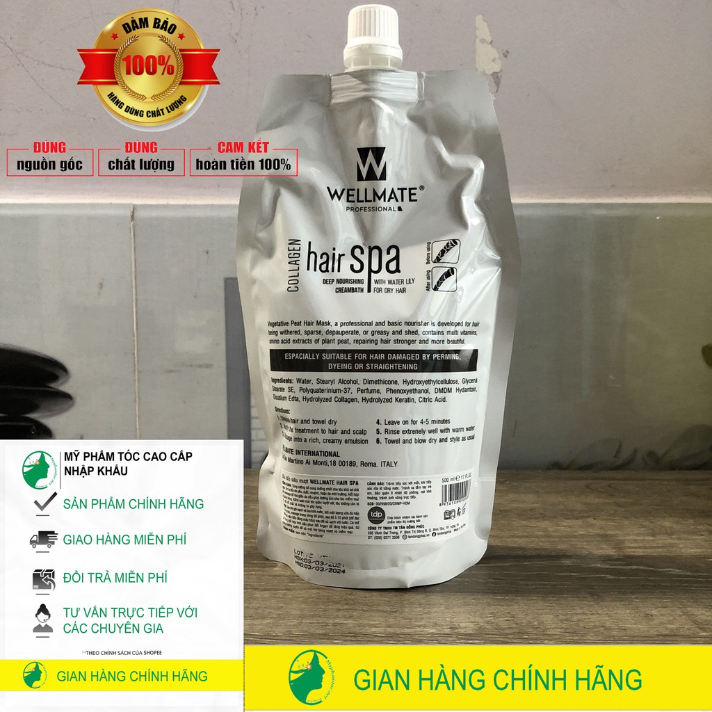 #cam_kết_chính_hãng$$ KEM HẤP PHỤC HỒI WELLMATE KERATIN 500ML