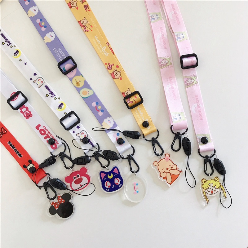Dây đeo chéo họa tiết hoạt hình dễ thương gắn điện thoại
