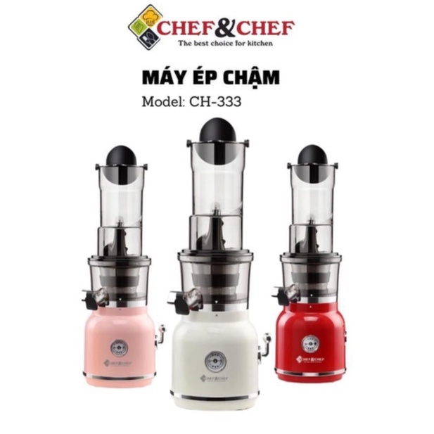 Máy Ép Chậm Nguyên Quả CHEF&amp;CHEF Cao Cấp Ép Hoa Quả Kiệt Nước