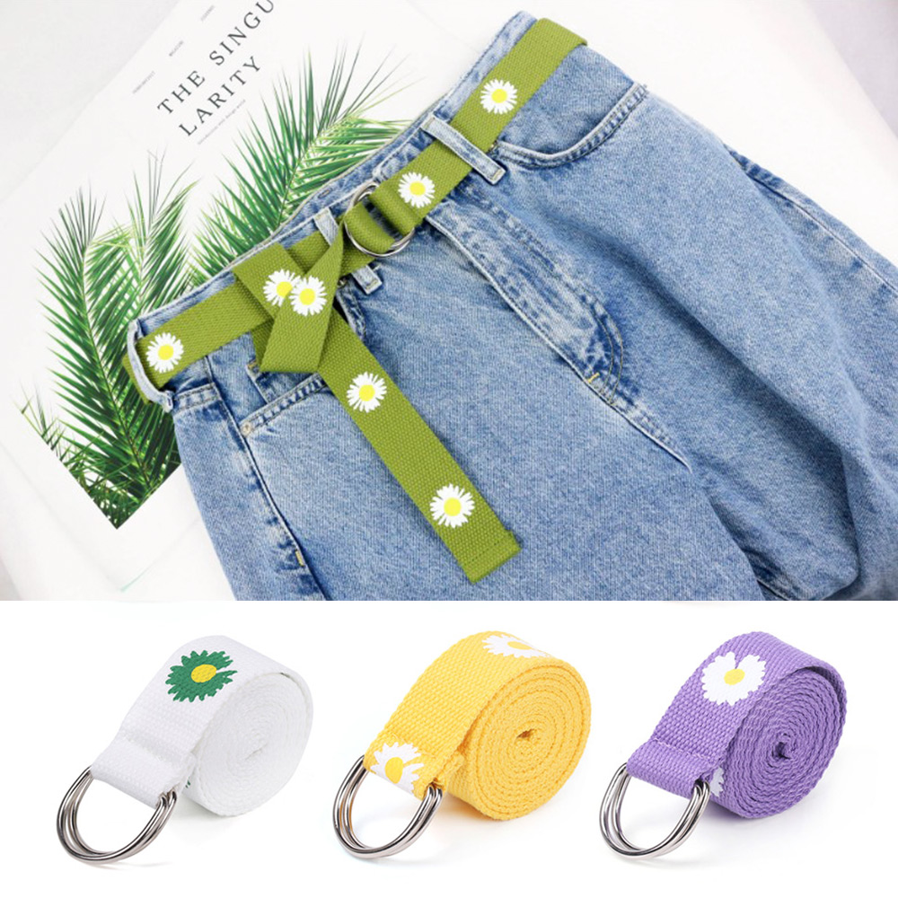 Thắt lưng canvas in họa tiết thời trang cho nam nữ