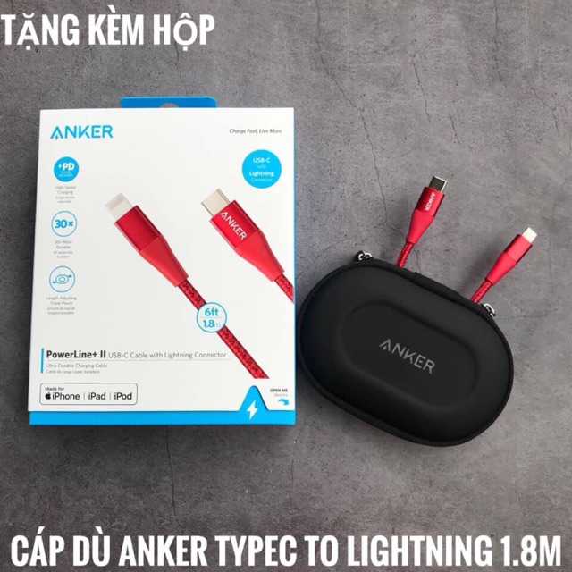 Anker cáp USB-C to Lightning  PowerLine II (thế hệ 2) Dài 1m8