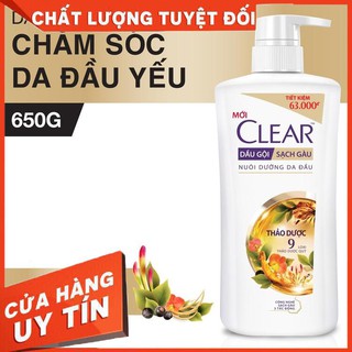 Dầu gội Clear sạch gàu Thảo Dược cho da đầu yếu 630g