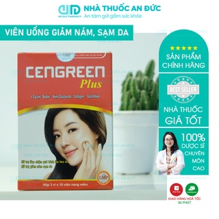 Viên uống đẹp da, hỗ trợ thâm nám, mọc tóc, chống lão hóa Cengreen Plus – chứa L-cystine, biotin, collagen – Hộp 30 viên