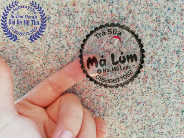 Tem decal dán ly trà sữa