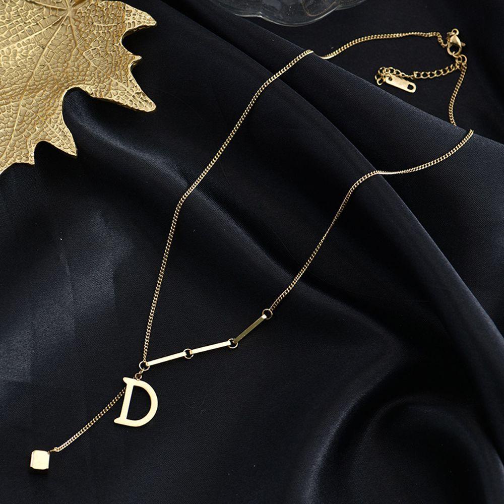 Vòng Cổ Choker Phối Tua Rua Hình Chữ D/Hình Học Đơn Giản Cổ Điển Hàn Quốc Dành Cho Bạn Nữ