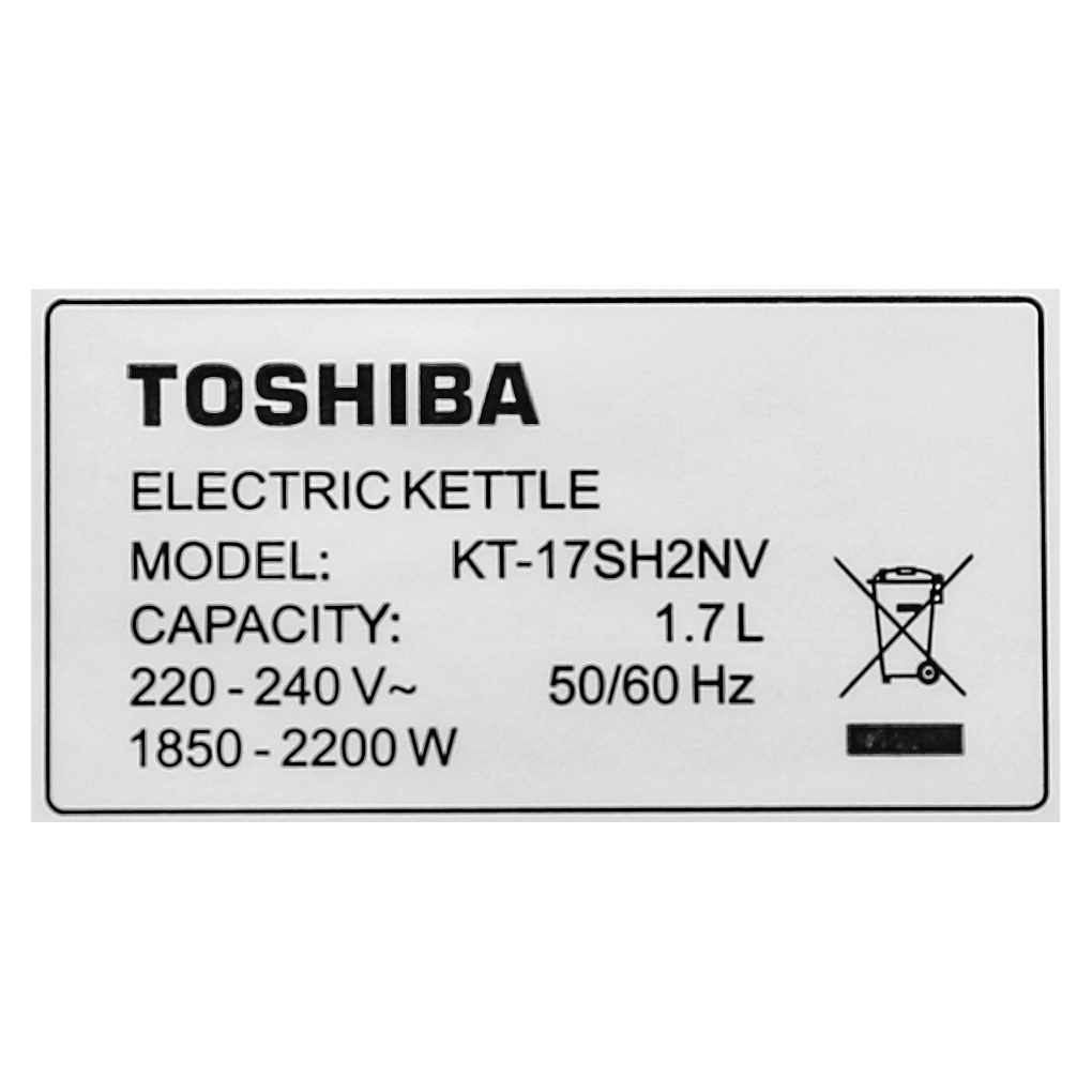 [Mã ELHADEV giảm 4% đơn 300K] Bình đun siêu tốc Toshiba 1.7 lít KT-17SH2NV