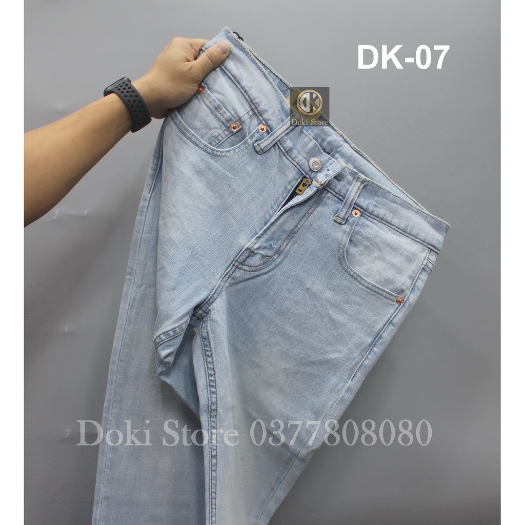 QUẦN JEAN NAM Xanh Bạc Denim Cao cấp DK-07, Quần bò nam dáng ôm nhẹ, chất vải co giãn, ống 17cm - DOKI | BigBuy360 - bigbuy360.vn