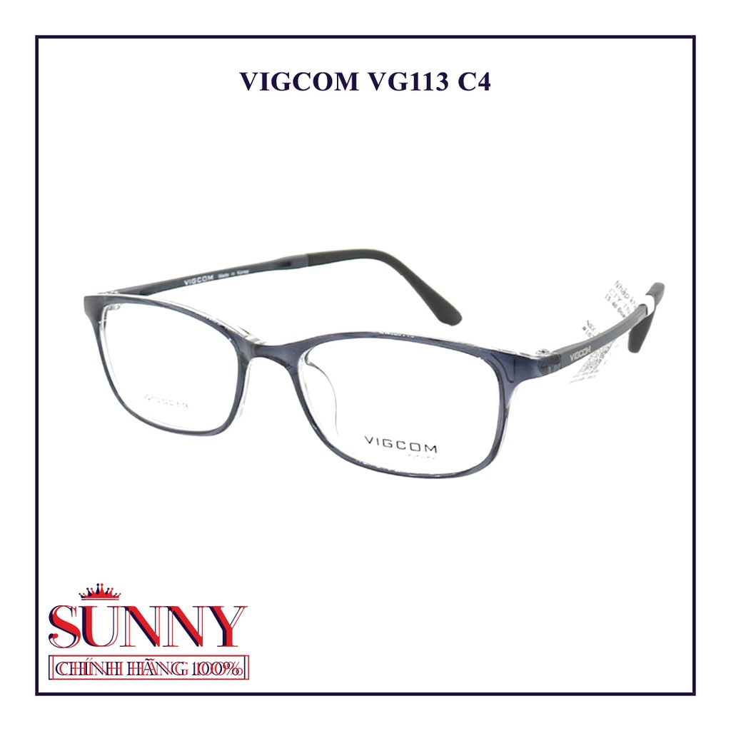 Gọng kính Vigcom VG113 (P2)  - sp chính hãng, bảo hành toàn quốc, có kem tem chống hàng giả do bộ công an cấp