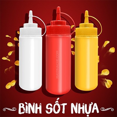 Bình lọ chai nhựa đựng tương cà, tương ớt, nước sốt mayonnaise 250ml-500ml-650ml