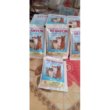 Vitamycin 5gam Tiêu chảy, viêm phổi ở chó mèo