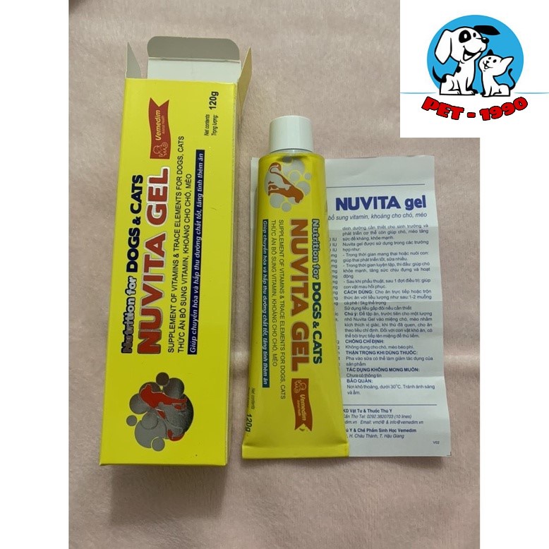 Gel Dinh Dưỡng NUVITA 120g Cho Chó Mèo Mèo Biếng Ăn Bổ Sung Vitamin, Khoáng Chất