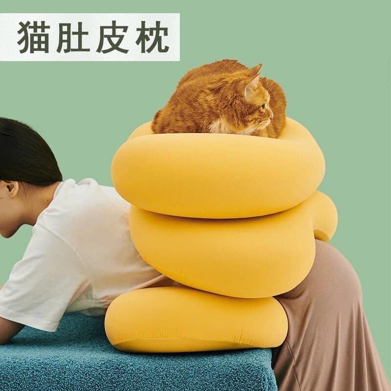 Gối Cao Su Bụng Mèo Thế Hệ Mới Cho Người Đau cổ vai gáy, kích thước 35x55cm, dày 6,5 cm