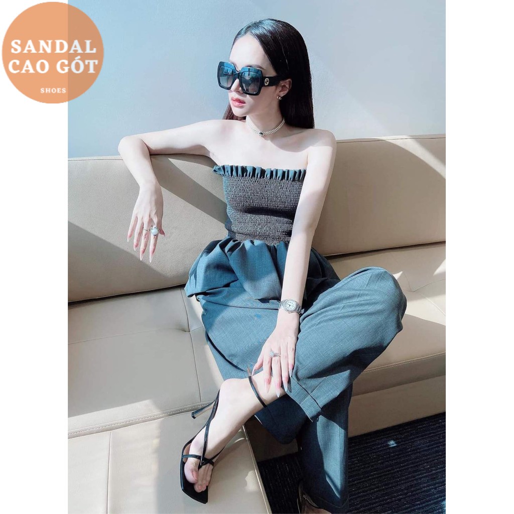 Giày Sandal cao gót 7p xỏ ngón dây mảnh chữ V cá tính siêu hot Giày dép xinh MYS