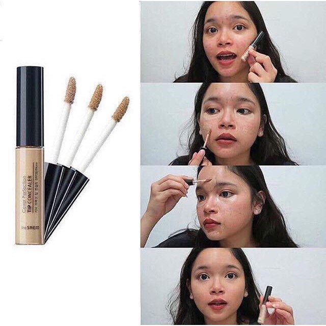[ HÀNG AUTH ] ☘Kem Che Khuyết Điểm☘ The Saem Cover Perfection Tip Concealer - 1.5 tone tự nhiên | BigBuy360 - bigbuy360.vn