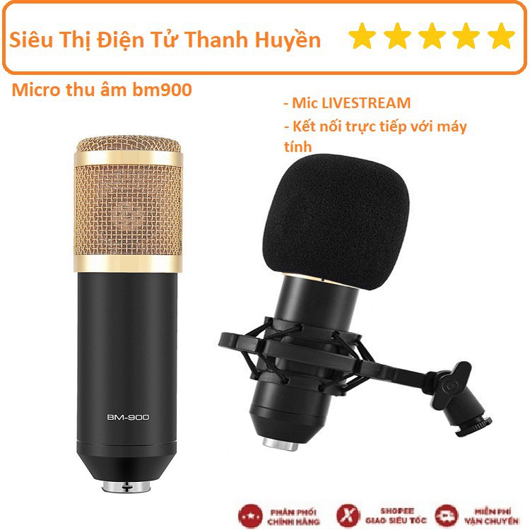 Mua ngay Micro thu âm bm900 MIC LIVE STREAM cho các sound card [Freeship 10k]