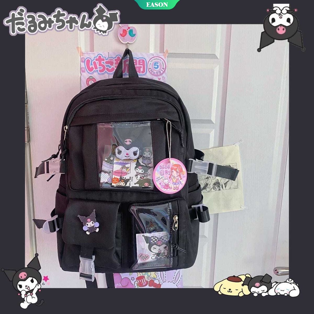 Sanrio Cinnamoroll Kuromi My Melody Ba Lô Đi Học Sức Chứa Lớn Họa Tiết Hoạt Hình Anime Jk Đáng Yêu Đơn Giản [Ướt]