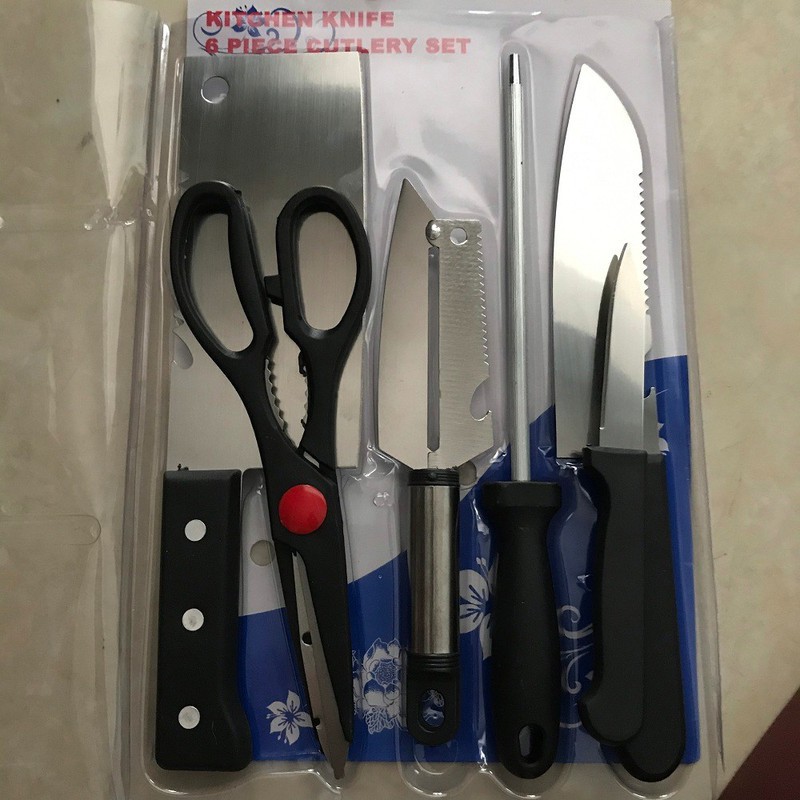 BỘ DAO KITCHEN KNIFE 6 MÓN ĐA NĂNG SIÊU GIÁ RẺ - TIỆN LỢI