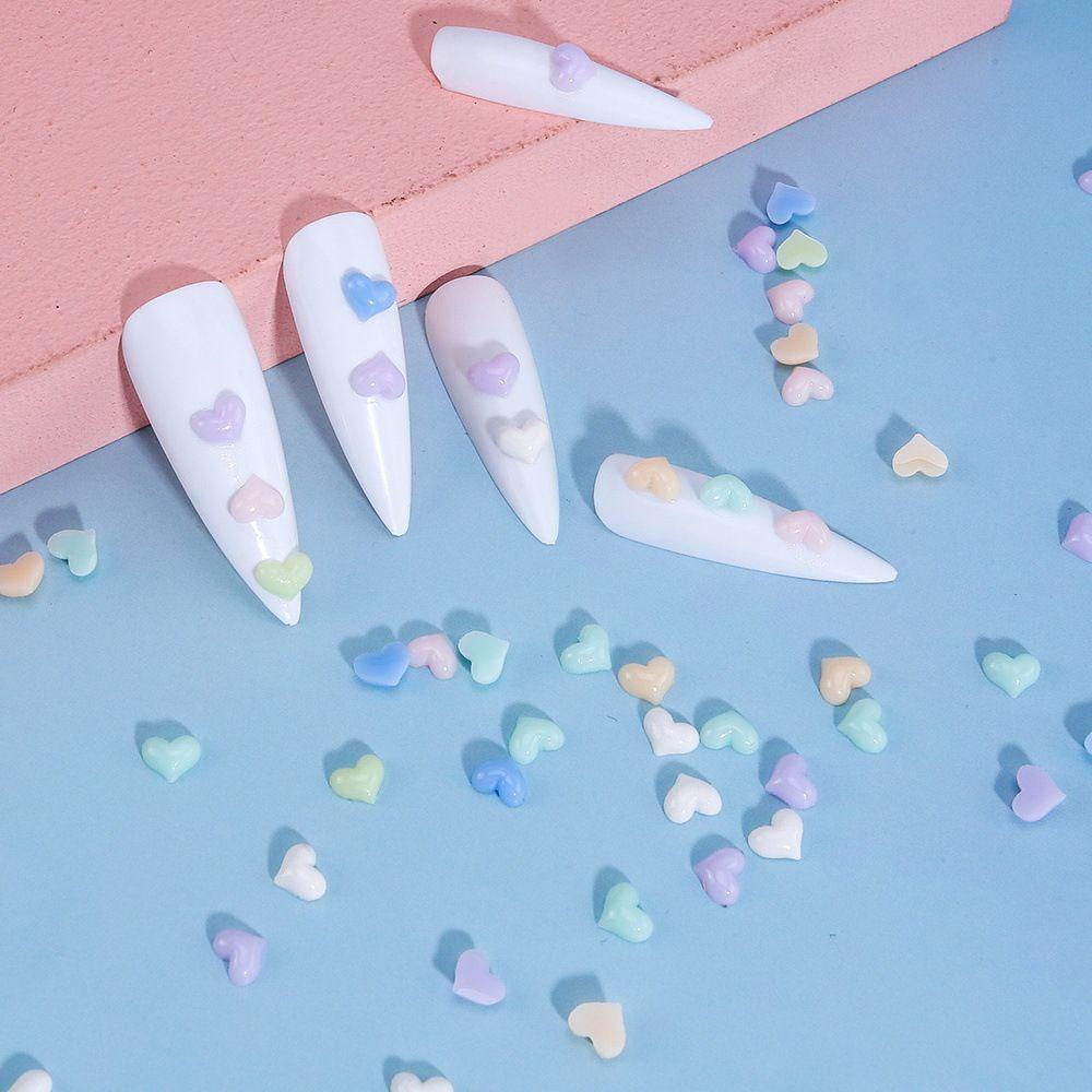 OCEANMAP 3D Heart Nail Art Decoration Japanese UV LED Light Flatback DIY Nail Art Accessories