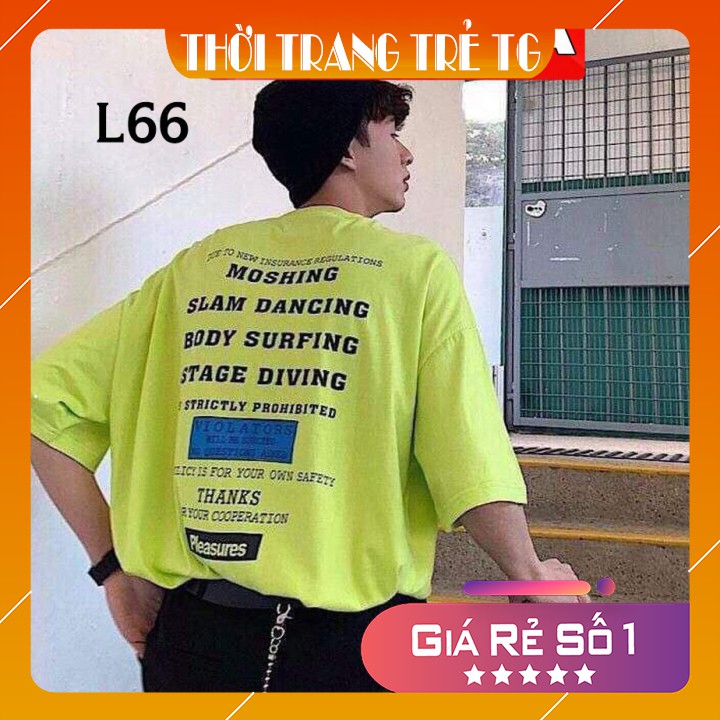 Áo phông 💕𝑭𝒓𝒆𝒆𝒔𝒉𝒊𝒑💕 Áo thun nữ Unisex L66 thun form rộng, mặc cặp, nhóm, lớp màu xanh chuối in chữ sau lưng.