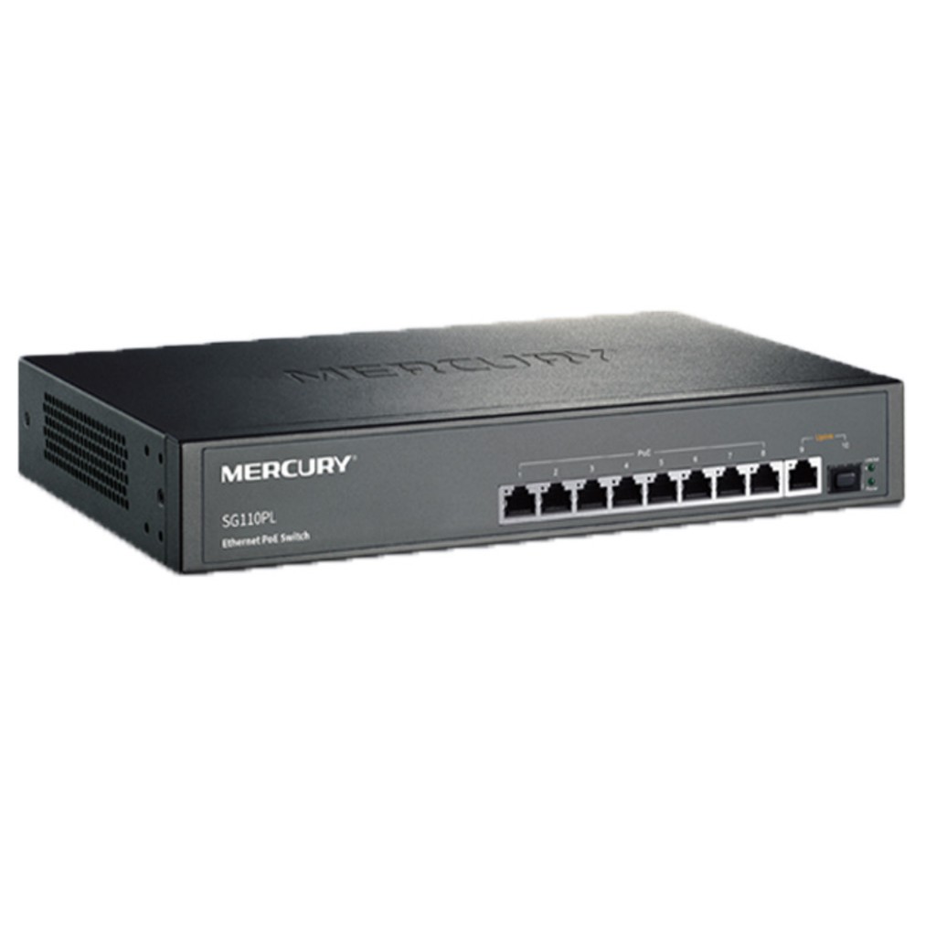 Switch 8 MERCURY SG110PL POE Full Gigabit vỏ thép 128W