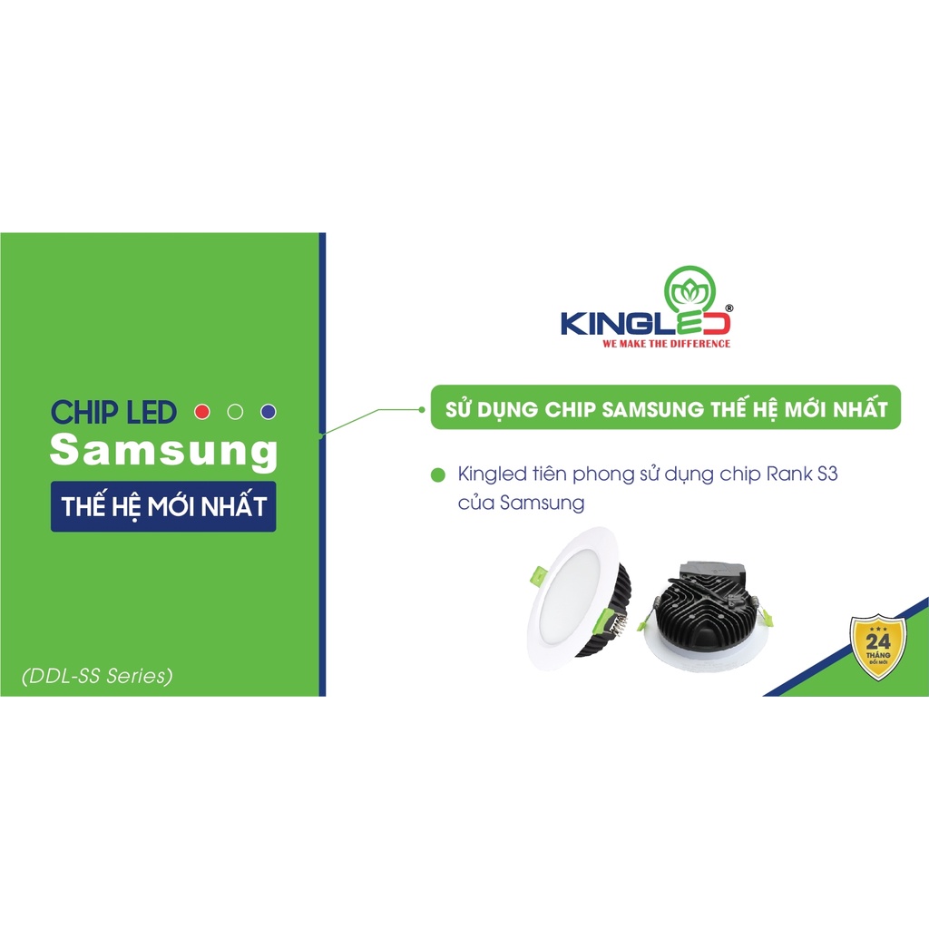 Đèn led trang trí downlight âm trần KINGLED Diamond 10W 15W siêu sáng tiếp kiệm điện năng