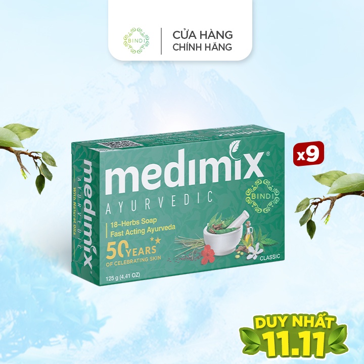 Set 9 xà phòng Medimix 18 loại thảo dược 125g/bánh Tặng 1 xà phòng 125g