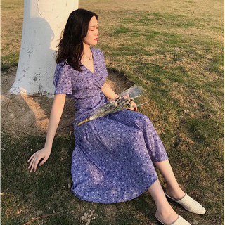 Đầm Hoa Nhí Tím Mộng Mơ Nàng Thơ