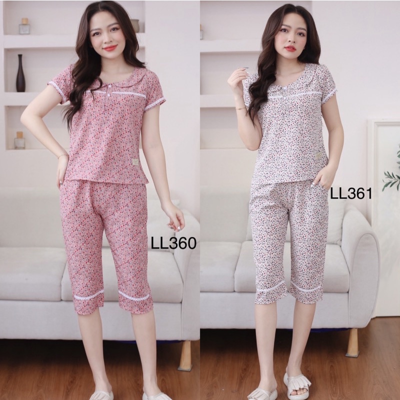 Đồ bộ mặc nhà quần lửng cực xinh, chất lụa thái ko nhăn, ko nhàu mềm mịn mặc nhà rất thoải mái | BigBuy360 - bigbuy360.vn