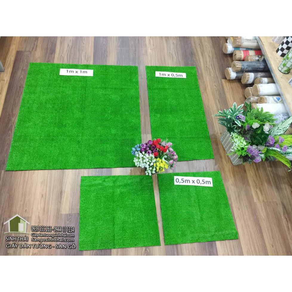 Thảm cỏ nhựa giá rẻ sợi cỏ dài 1cm, bán theo tấm và có cắt theo yêu cầu