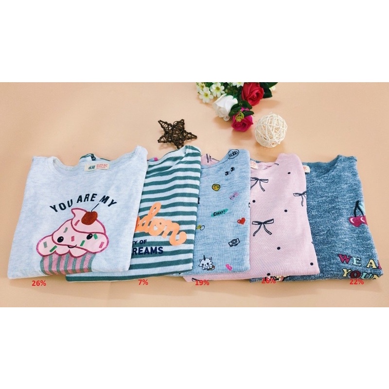 XD- Áo len mỏng size 1/2y-12/14y