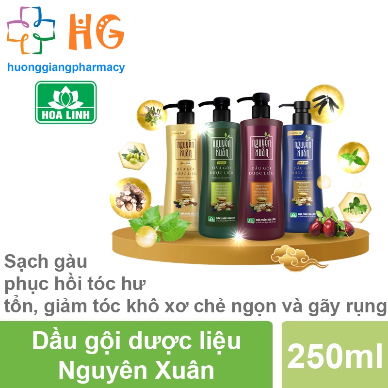 Dầu gội nguyên xuân dầu gội đầu thảo dược dầu xả kích thích mọc tóc ngăn rụng tóc dầu dưỡng tóc Chai 250ml