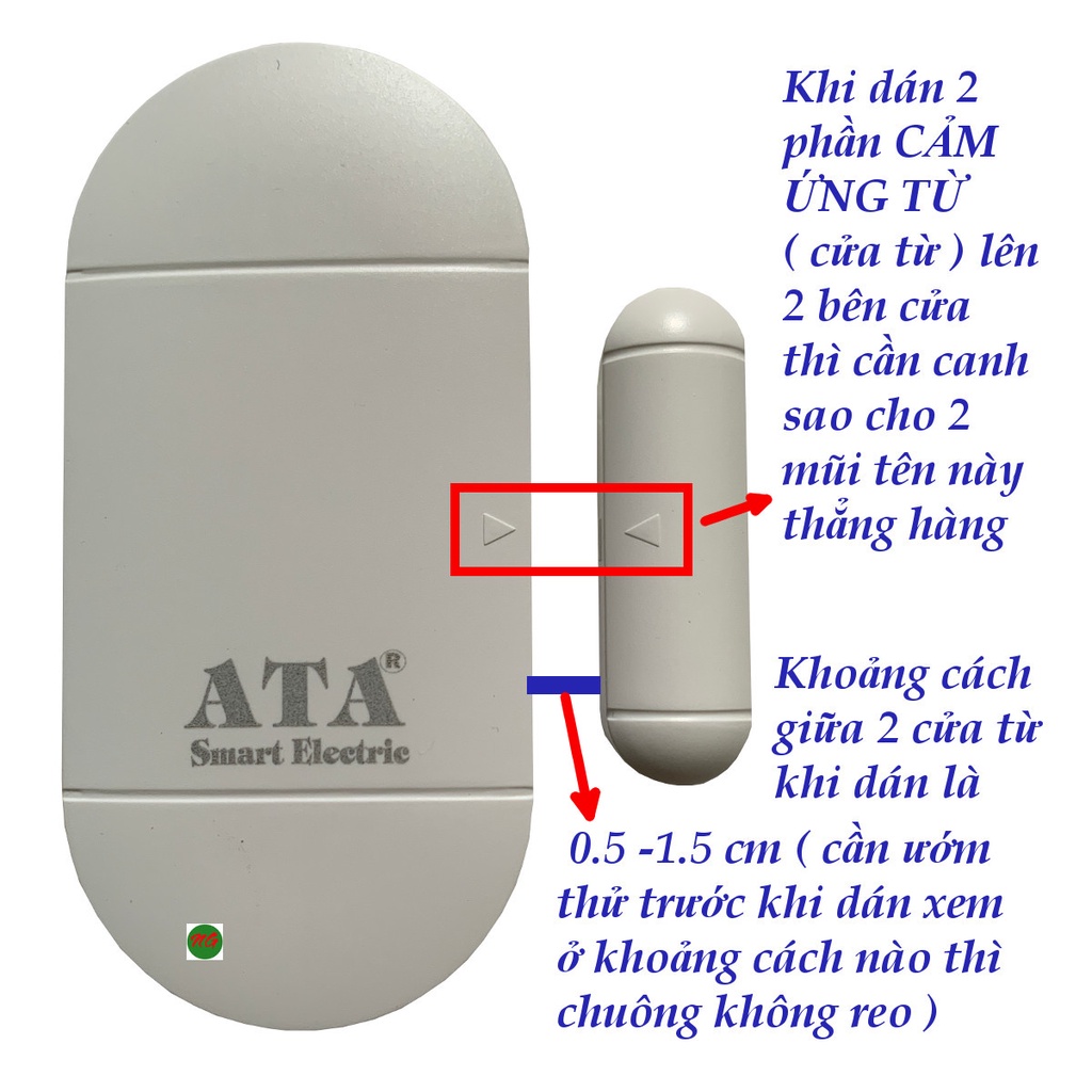 Chuông cửa từ DÁN CỬA báo trộm báo khách có REMOTE điều khiển từ xa 3 CHỨC NĂNG ATA AT-228CT