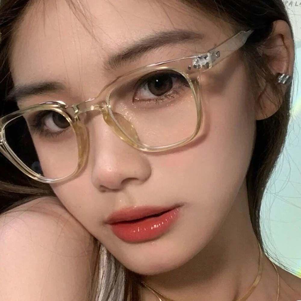 Mắt Kính Chống Bức Xạ Trong Suốt Phong Cách Hàn Quốc Dành Cho Nữ