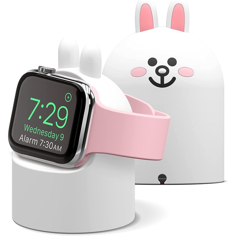 Đế Sạc Bằng Silicon Họa Tiết Hoạt Hình Cho Apple Watch 49mm 45mm 41mm Series Ultra 8 7 6 5 4 3 2 1 38 42 40 45 41 mm Giá Đỡ