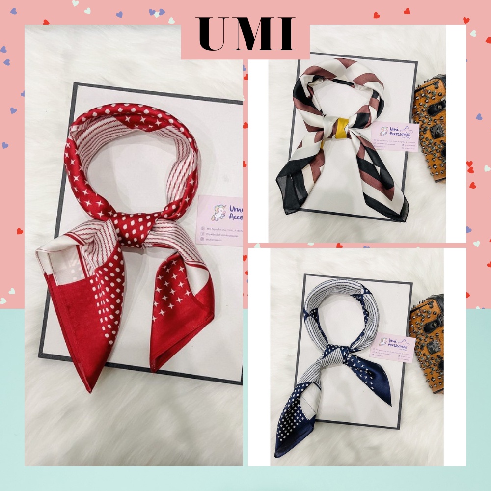 Khăn Bandana Khăn Lụa Vuông Cực Xinh Hot Trend UMI K34