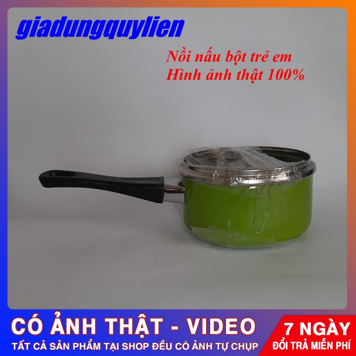 Nồi nấu bột , nấu cháo inox cho bé , đáy 2 lớp cao cấp [Hình Thật 100%]