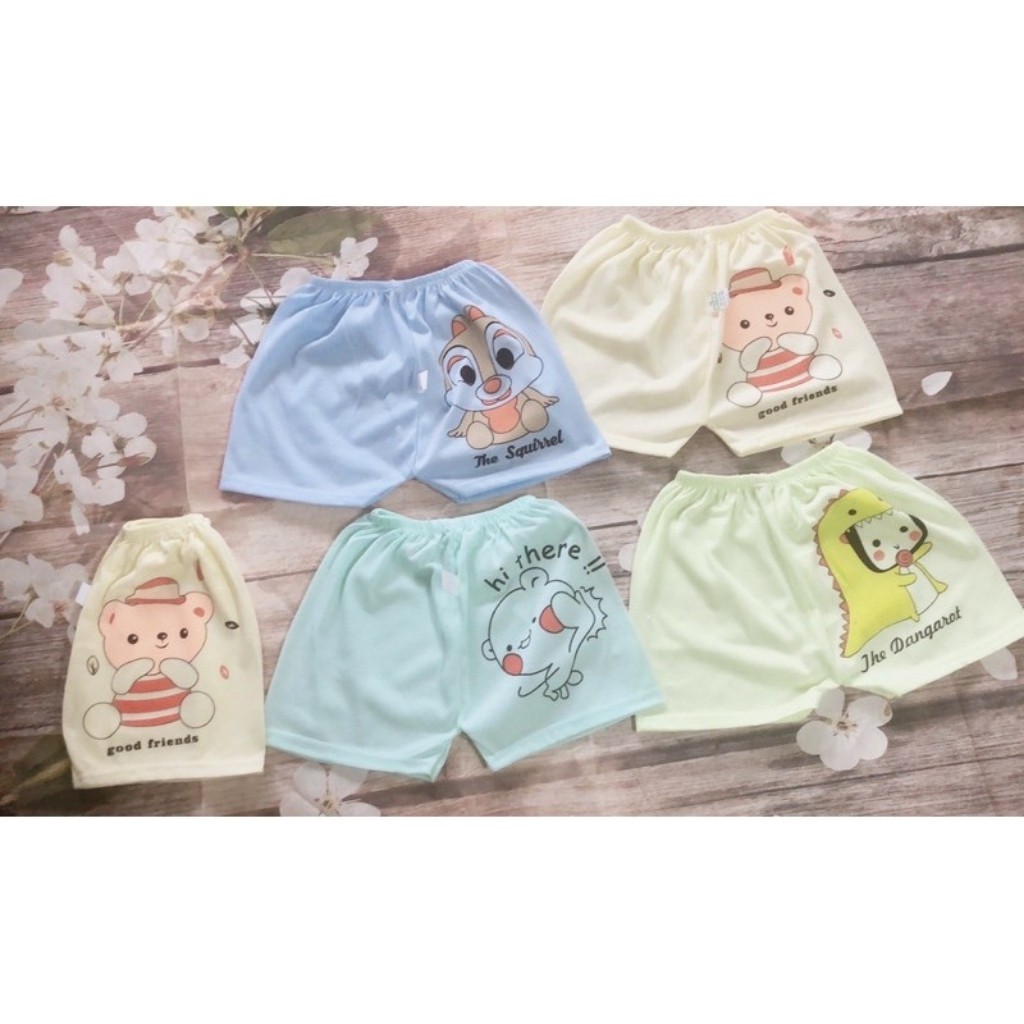 Quần chục đùi cotton cho bé 0 đến 2 tuổi, thoáng mát, thấm hút mồ hôi tốt