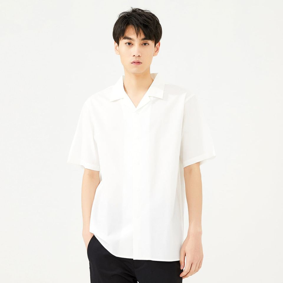 Áo sơ mi nam cổ vest ba màu trắng đen nude ARU SHOP chất đẹp | BigBuy360 - bigbuy360.vn