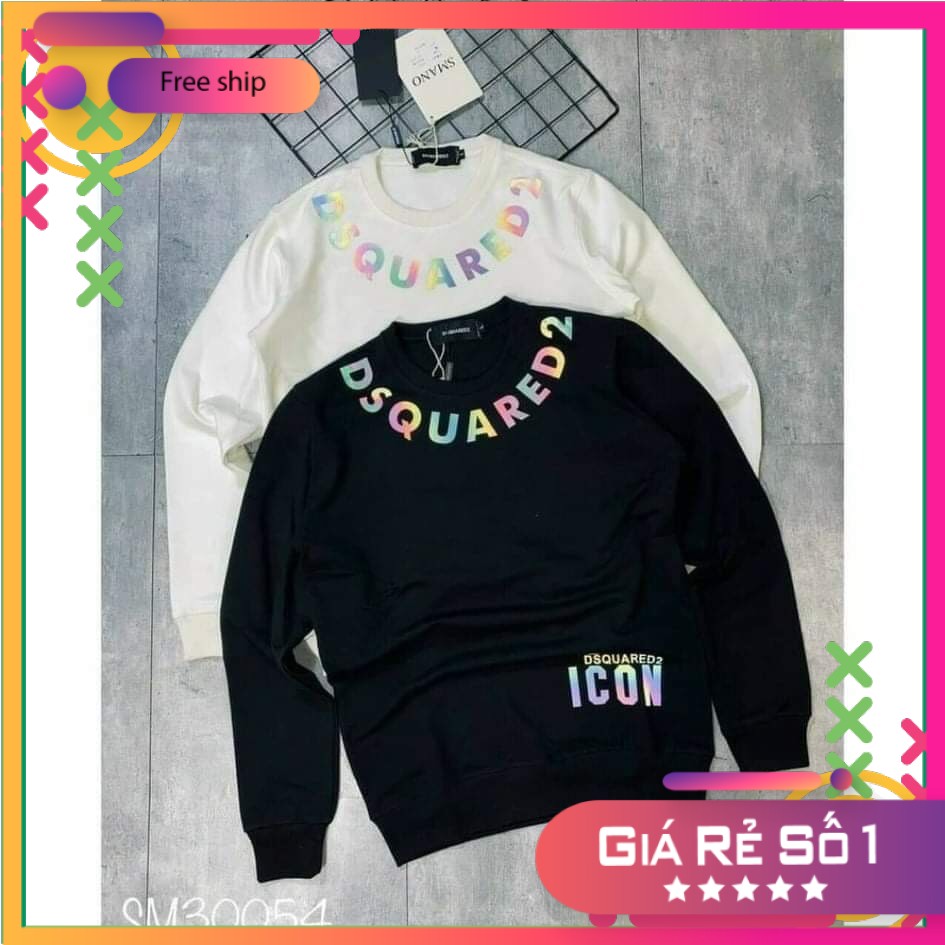 Áo nỉ bo phản quang DSQUARED2 vòng cổ