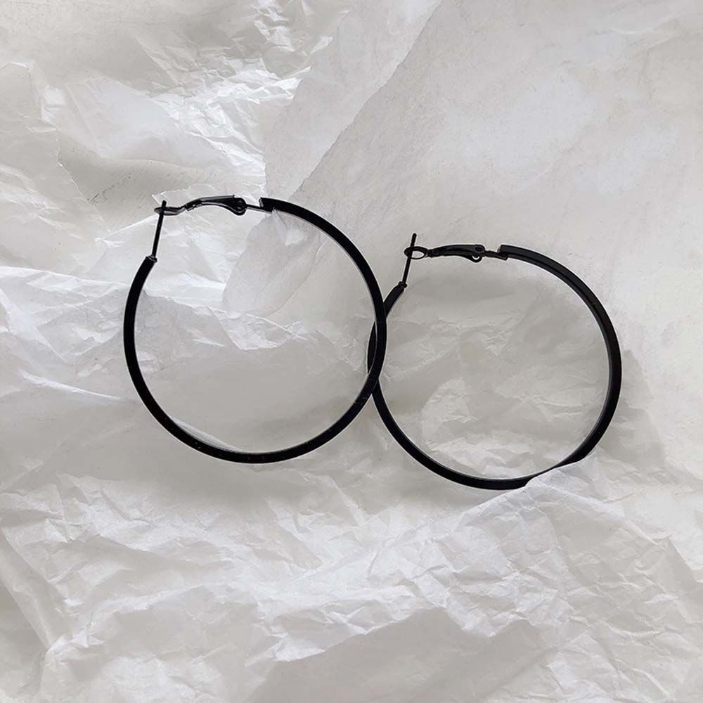 Khuyên tai tròn hợp kim đơn giản thời trang dành cho nữ