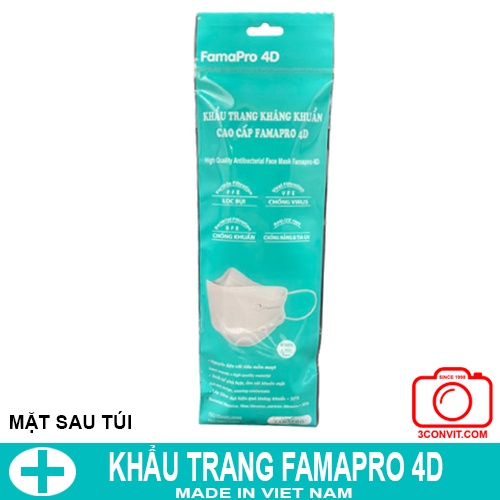 Túi 5 chiếc Khẩu trang Famapro 4D tiêu chuẩn KF94