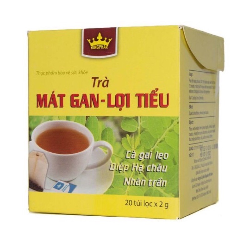 Trà mát gan lợi tiểu kingphar hộp 20 gói