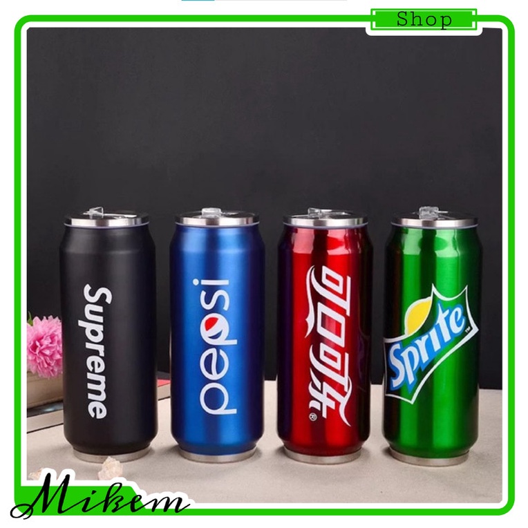 Bình Giữ nhiệt Hình Lon Nước Supreme 330ml Kèm Ống Hút, giữ nhiệt tốt, tiện lợi cho văn phòng, học sinh...